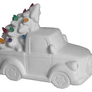 Truck with Tree & Plastic Light Bulbs -9"L