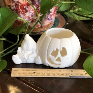 Ghost w/ Pumpkin Votive